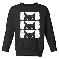 Cat Lover Grumpy Black Kitten Cat Mom Cat Dad Toddler Sweatshirt