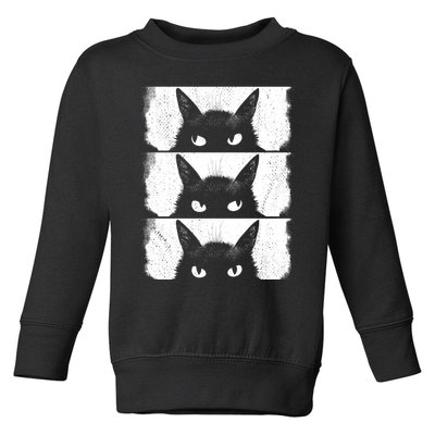 Cat Lover Grumpy Black Kitten Cat Mom Cat Dad Toddler Sweatshirt