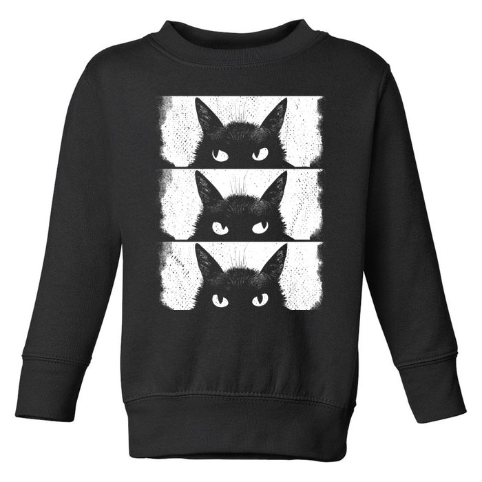 Cat Lover Grumpy Black Kitten Cat Mom Cat Dad Toddler Sweatshirt