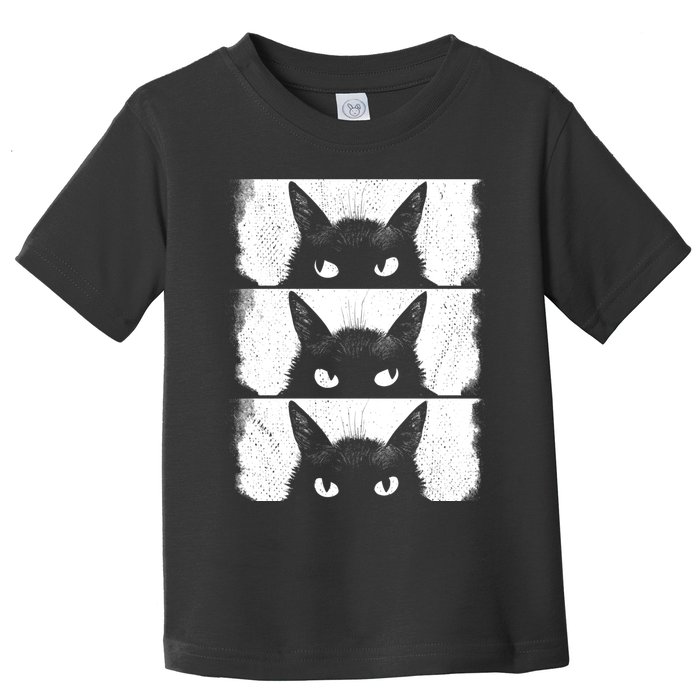 Cat Lover Grumpy Black Kitten Cat Mom Cat Dad Toddler T-Shirt