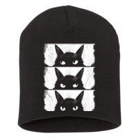 Cat Lover Grumpy Black Kitten Cat Mom Cat Dad Short Acrylic Beanie