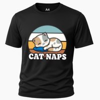 Cat Lovers Gift Nap Lover Sleepy Cute Kawaii Cat Naps Cooling Performance Crew T-Shirt