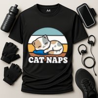 Cat Lovers Gift Nap Lover Sleepy Cute Kawaii Cat Naps Cooling Performance Crew T-Shirt