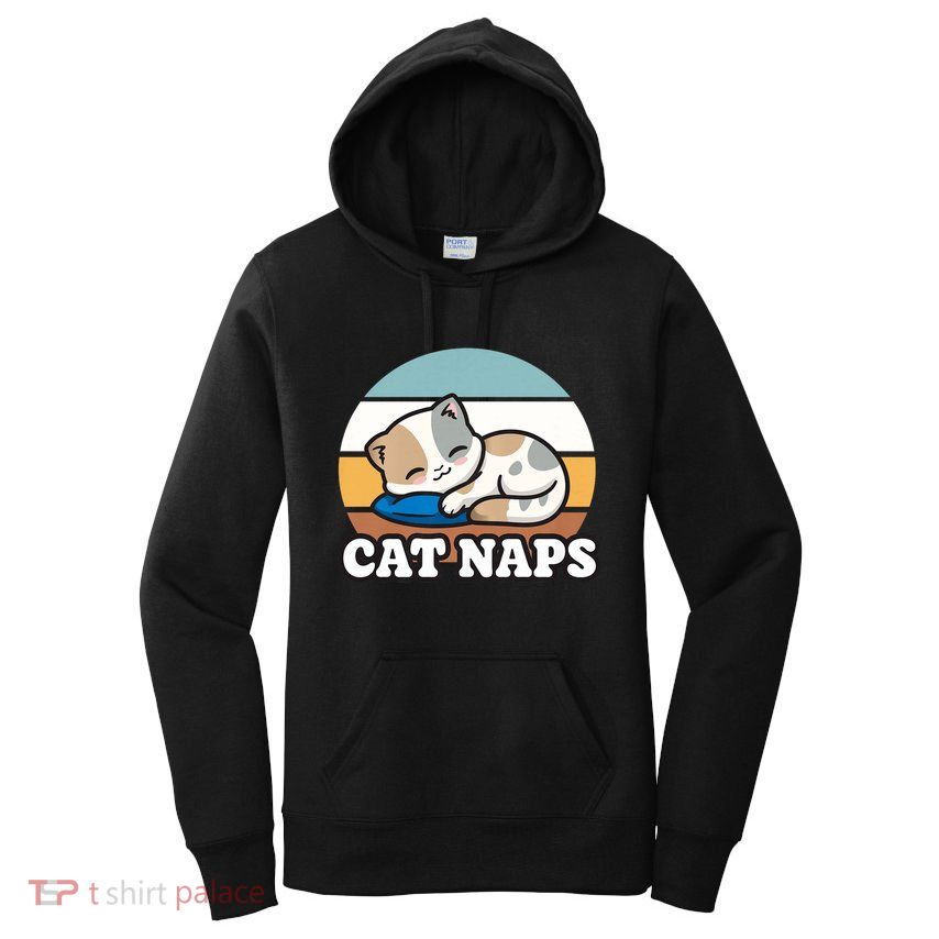 Cat Lovers Gift Nap Lover Sleepy Cute Kawaii Cat Naps Women's Pullover Hoodie