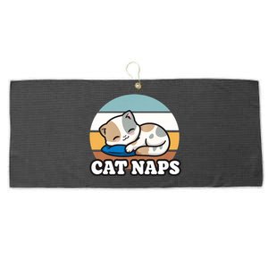 Cat Lovers Gift Nap Lover Sleepy Cute Kawaii Cat Naps Large Microfiber Waffle Golf Towel