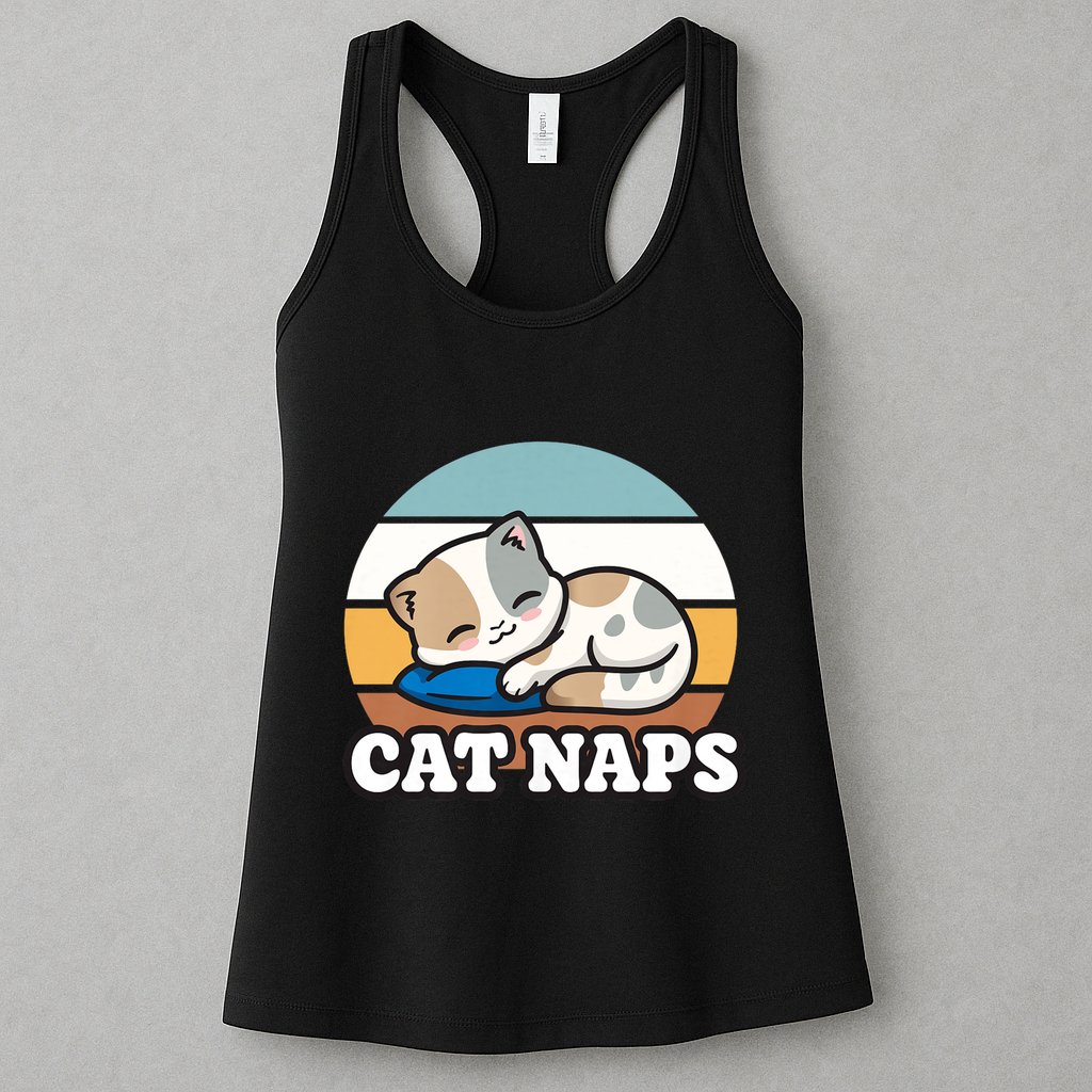 Cat Lovers Gift Nap Lover Sleepy Cute Kawaii Cat Naps Womens Tank Top