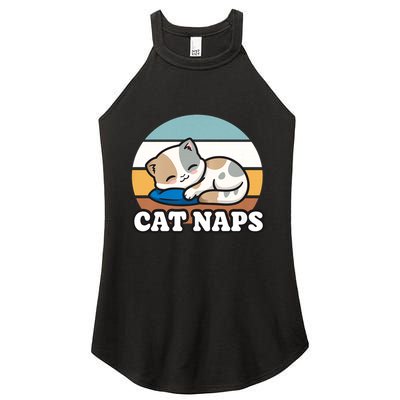 Cat Lovers Gift Nap Lover Sleepy Cute Kawaii Cat Naps Women's Perfect Tri Rocker Tank