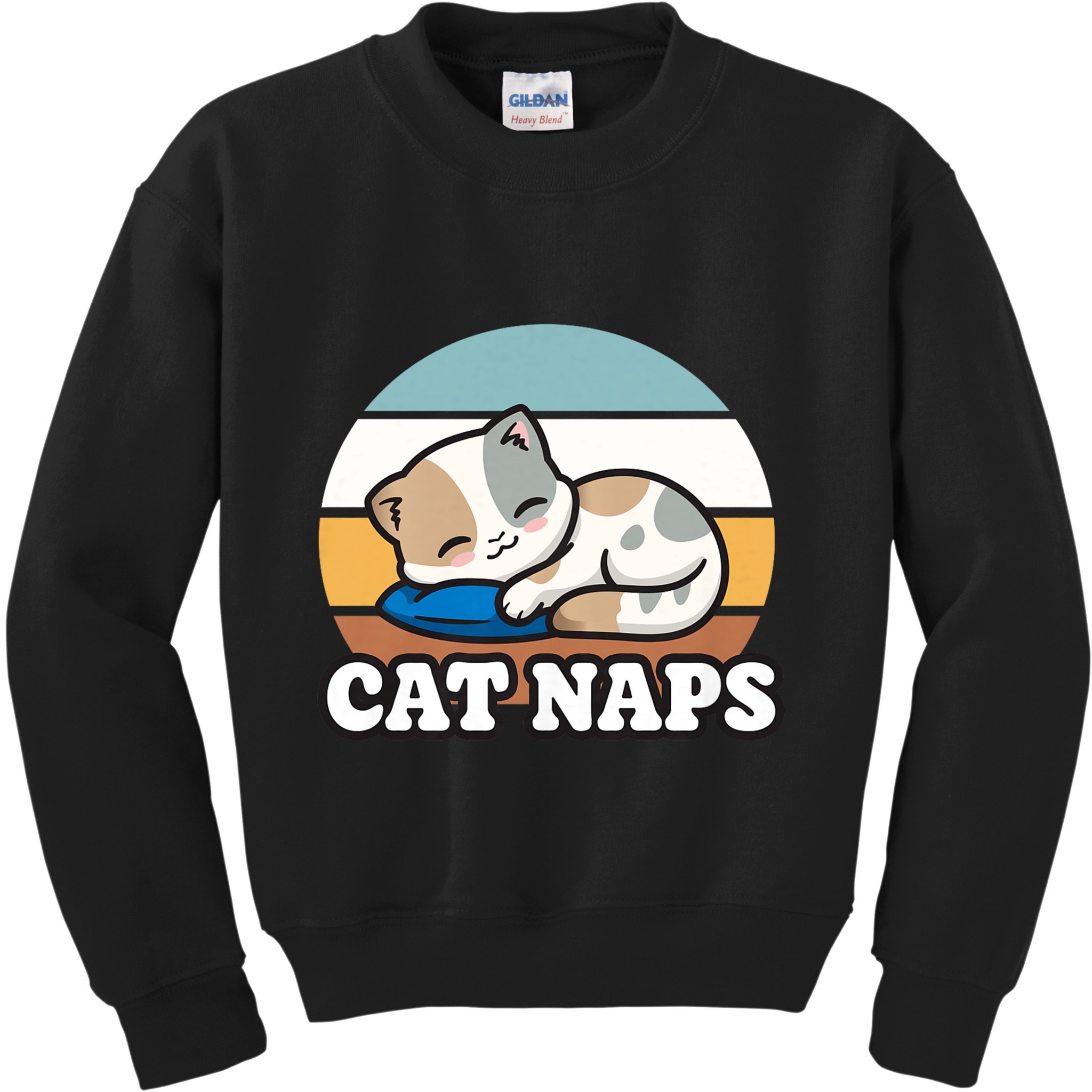 Cat Lovers Gift Nap Lover Sleepy Cute Kawaii Cat Naps Kids Sweatshirt