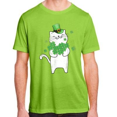 Cat Leprechaun Gift Cat Lover Shamrock Gift St Patrick's Day Gift Adult ChromaSoft Performance T-Shirt