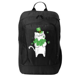 Cat Leprechaun Gift Cat Lover Shamrock Gift St Patrick's Day Gift City Backpack