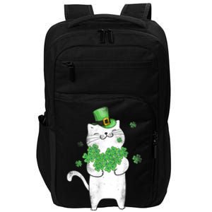 Cat Leprechaun Gift Cat Lover Shamrock Gift St Patrick's Day Gift Impact Tech Backpack