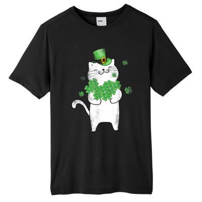 Cat Leprechaun Gift Cat Lover Shamrock Gift St Patrick's Day Gift Tall Fusion ChromaSoft Performance T-Shirt