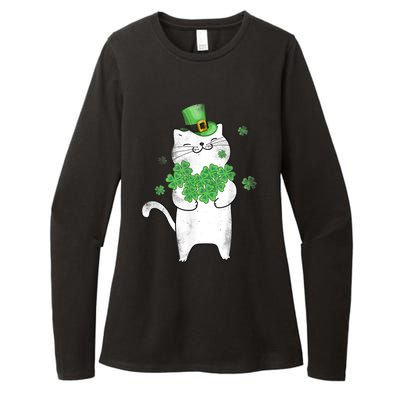 Cat Leprechaun Gift Cat Lover Shamrock Gift St Patrick's Day Gift Womens CVC Long Sleeve Shirt