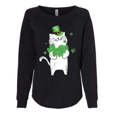 Cat Leprechaun Gift Cat Lover Shamrock Gift St Patrick's Day Gift Womens California Wash Sweatshirt