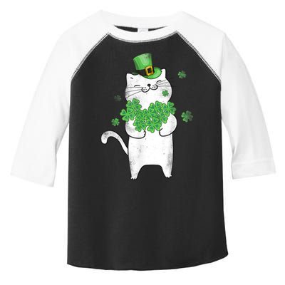 Cat Leprechaun Gift Cat Lover Shamrock Gift St Patrick's Day Gift Toddler Fine Jersey T-Shirt
