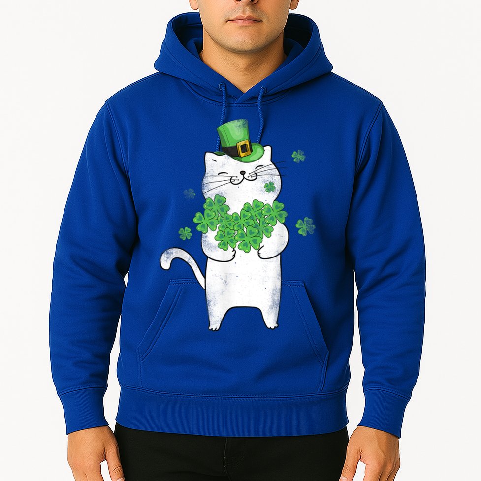 Cat Leprechaun Gift Cat Lover Shamrock Gift St Patrick's Day Gift Hoodie