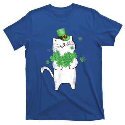 Cat Leprechaun Gift Cat Lover Shamrock Gift St Patrick's Day Gift T-Shirt