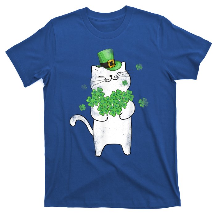 Cat Leprechaun Gift Cat Lover Shamrock Gift St Patrick's Day Gift T-Shirt