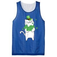 Cat Leprechaun Gift Cat Lover Shamrock Gift St Patrick's Day Gift Mesh Reversible Basketball Jersey Tank