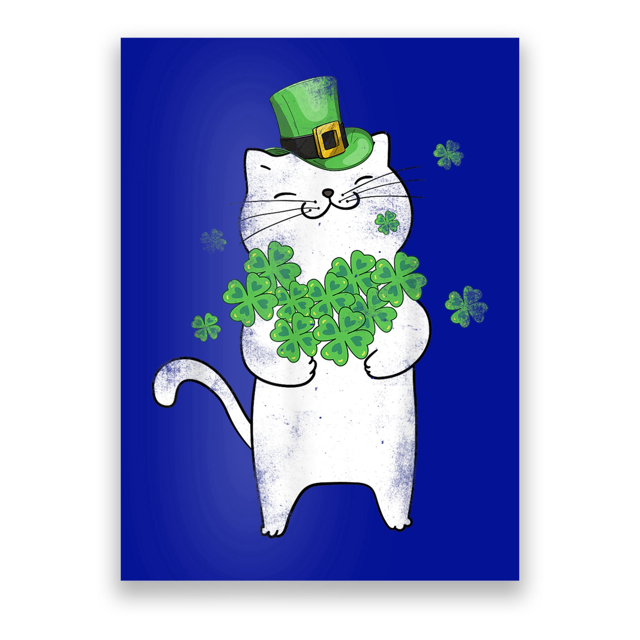 Cat Leprechaun Gift Cat Lover Shamrock Gift St Patrick's Day Gift Poster