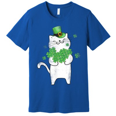 Cat Leprechaun Gift Cat Lover Shamrock Gift St Patrick's Day Gift Premium T-Shirt