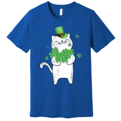 Cat Leprechaun Gift Cat Lover Shamrock Gift St Patrick's Day Gift Premium T-Shirt