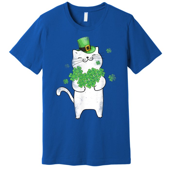 Cat Leprechaun Gift Cat Lover Shamrock Gift St Patrick's Day Gift Premium T-Shirt