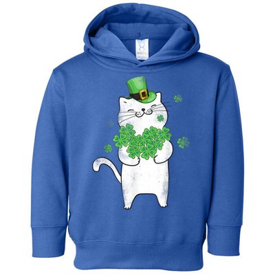 Cat Leprechaun Gift Cat Lover Shamrock Gift St Patrick's Day Gift Toddler Hoodie