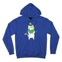 Cat Leprechaun Gift Cat Lover Shamrock Gift St Patrick's Day Gift Tall Hoodie