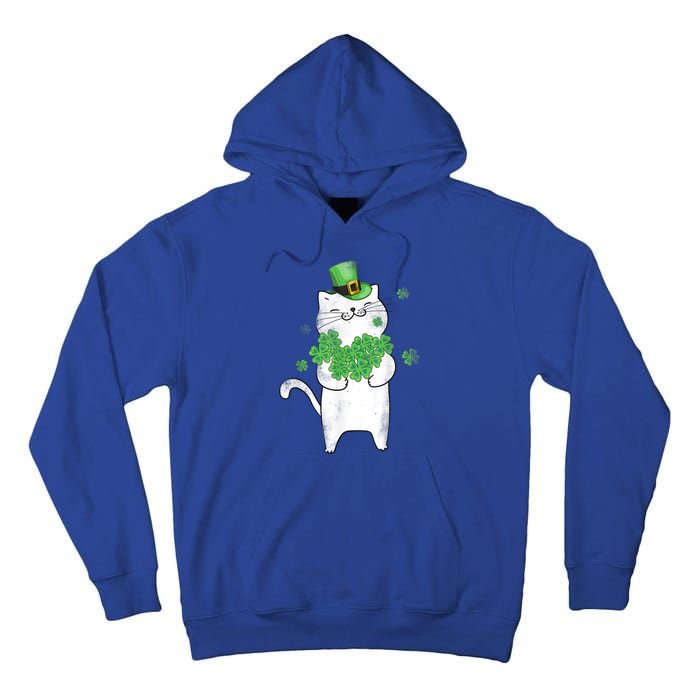 Cat Leprechaun Gift Cat Lover Shamrock Gift St Patrick's Day Gift Tall Hoodie