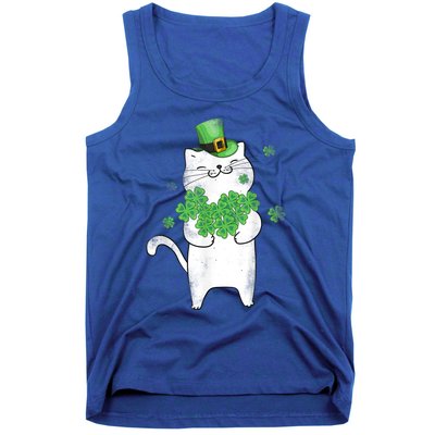 Cat Leprechaun Gift Cat Lover Shamrock Gift St Patrick's Day Gift Tank Top