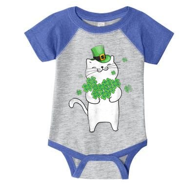 Cat Leprechaun Gift Cat Lover Shamrock Gift St Patrick's Day Gift Infant Baby Jersey Bodysuit