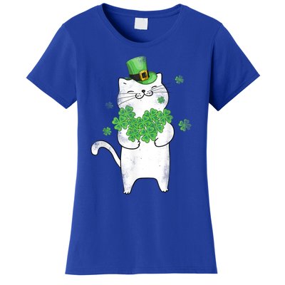 Cat Leprechaun Gift Cat Lover Shamrock Gift St Patrick's Day Gift Women's T-Shirt