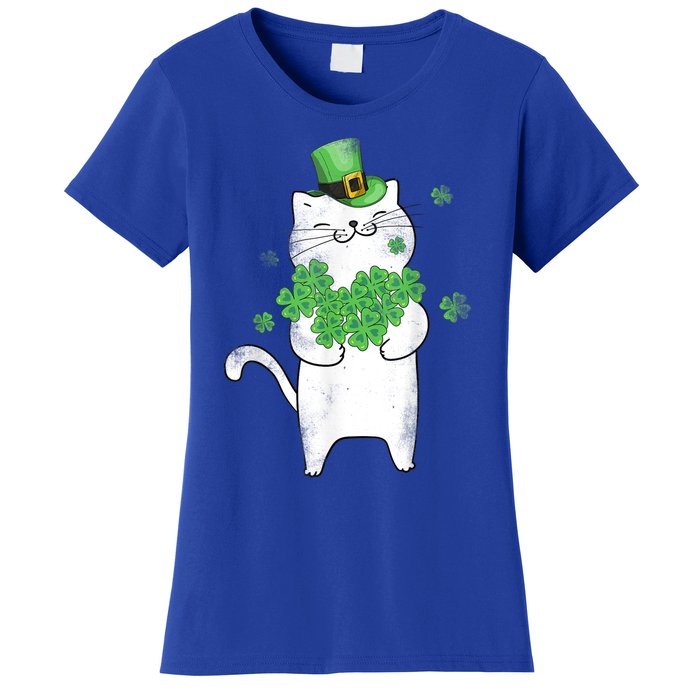 Cat Leprechaun Gift Cat Lover Shamrock Gift St Patrick's Day Gift Women's T-Shirt