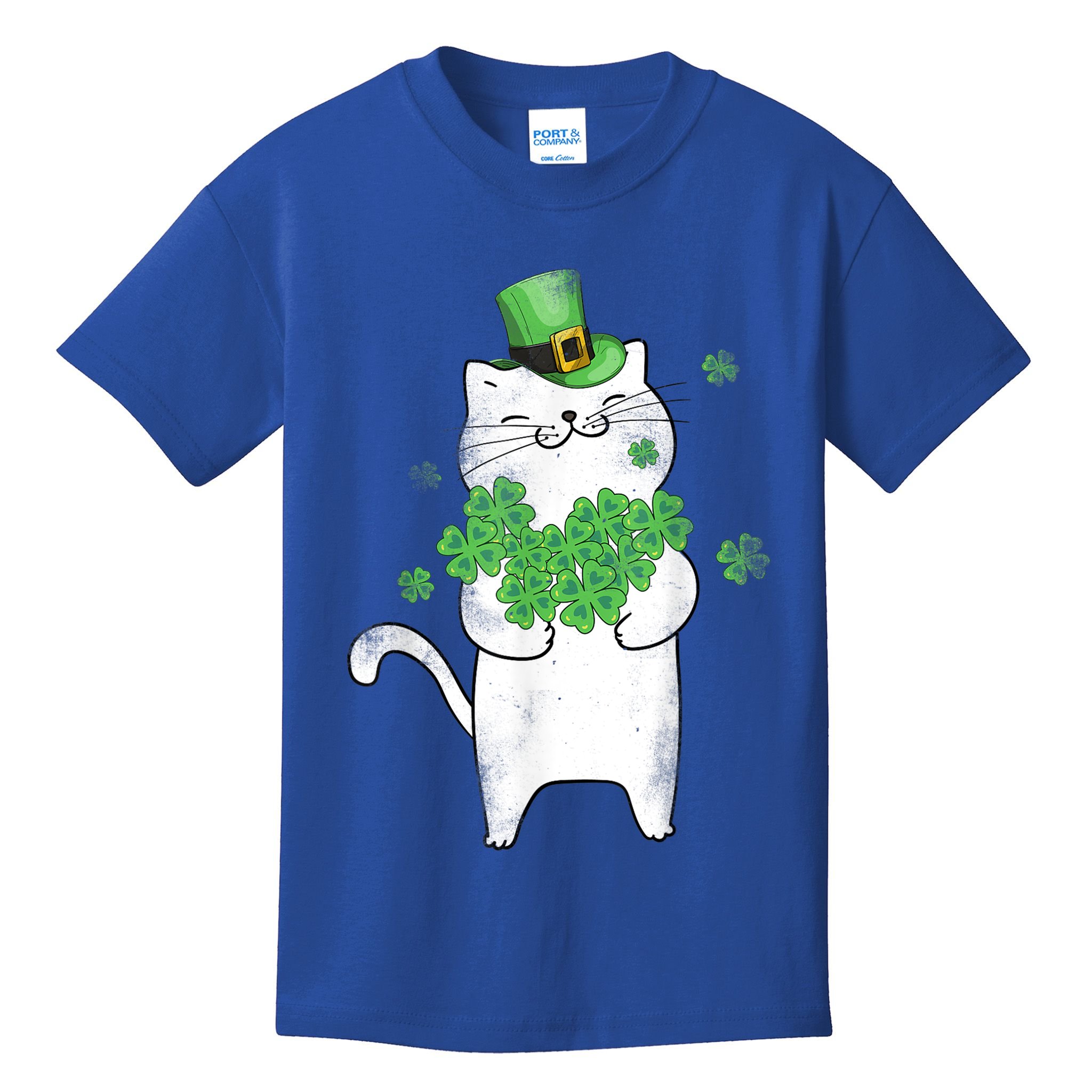 Cat Leprechaun Gift Cat Lover Shamrock Gift St Patrick's Day Gift Kids T-Shirt