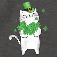Cat Leprechaun Gift Cat Lover Shamrock Gift St Patrick's Day Gift Vector Backpack