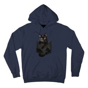 Cat Lovers Gifts Black Cat In Pocket Funny Kitten Face Tall Hoodie