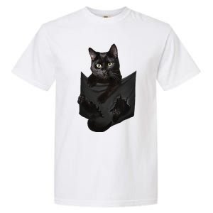 Cat Lovers Gifts Black Cat In Pocket Funny Kitten Face Garment-Dyed Heavyweight T-Shirt