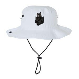 Cat Lovers Gifts Black Cat In Pocket Funny Kitten Face Legacy Cool Fit Booney Bucket Hat