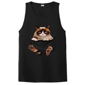 Cat Lovers Gifts Grumpy In Pocket Funny Kitten Face PosiCharge Competitor Tank