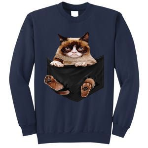 Cat Lovers Gifts Grumpy In Pocket Funny Kitten Face Sweatshirt