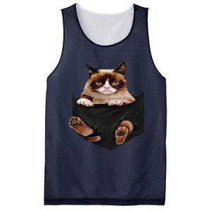 Cat Lovers Gifts Grumpy In Pocket Funny Kitten Face Mesh Reversible Basketball Jersey Tank