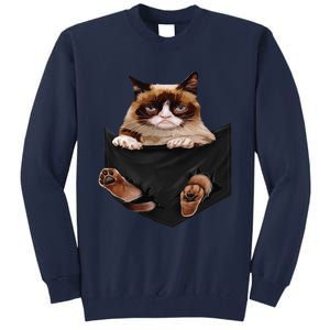 Cat Lovers Gifts Grumpy In Pocket Funny Kitten Face Tall Sweatshirt