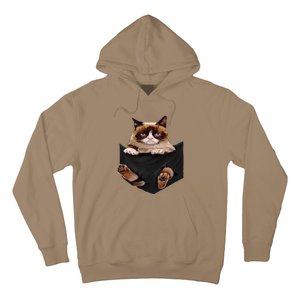 Cat Lovers Gifts Grumpy In Pocket Funny Kitten Face Hoodie