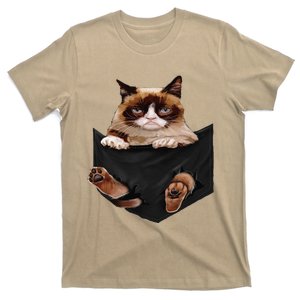 Cat Lovers Gifts Grumpy In Pocket Funny Kitten Face T-Shirt