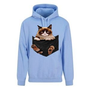 Cat Lovers Gifts Grumpy In Pocket Funny Kitten Face Unisex Surf Hoodie