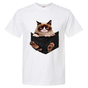 Cat Lovers Gifts Grumpy In Pocket Funny Kitten Face Garment-Dyed Heavyweight T-Shirt