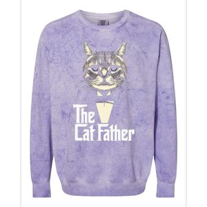 Cat Lover Gifts Funny The Catfather Cat Dad Colorblast Crewneck Sweatshirt