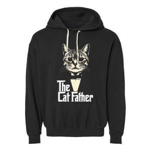 Cat Lover Gifts Funny The Catfather Cat Dad Garment-Dyed Fleece Hoodie