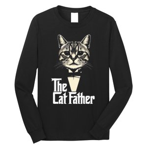 Cat Lover Gifts Funny The Catfather Cat Dad Long Sleeve Shirt